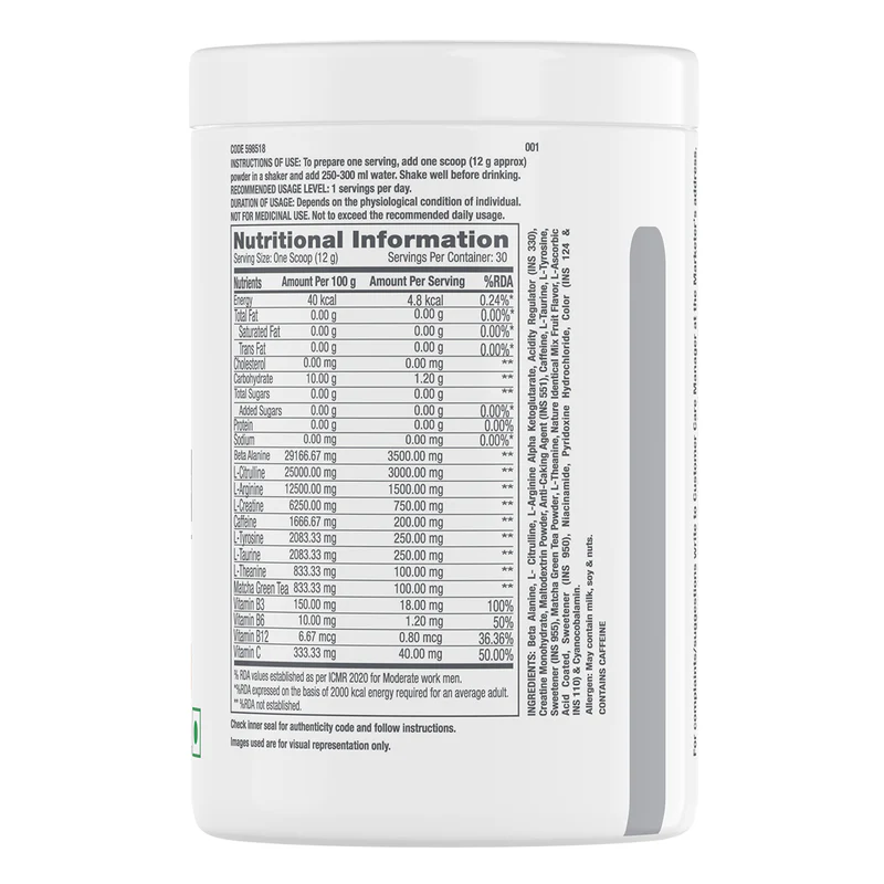 Gnc performance pre workout 360g